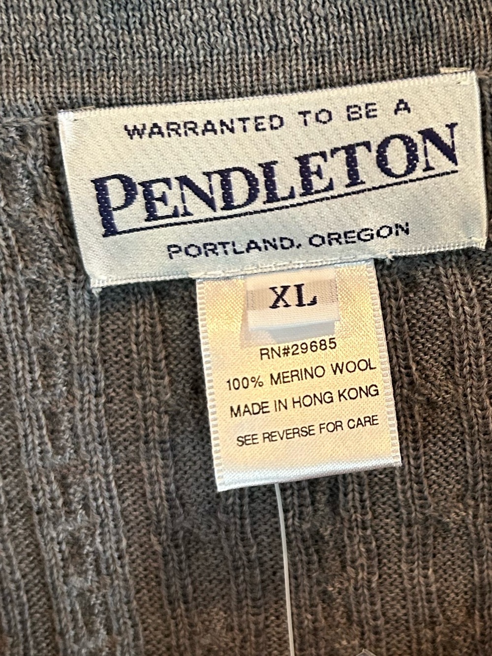 Women’s Pendleton Cable Knit V- Neck Sweater with Optional Single Closure - Picture 3 of 4
